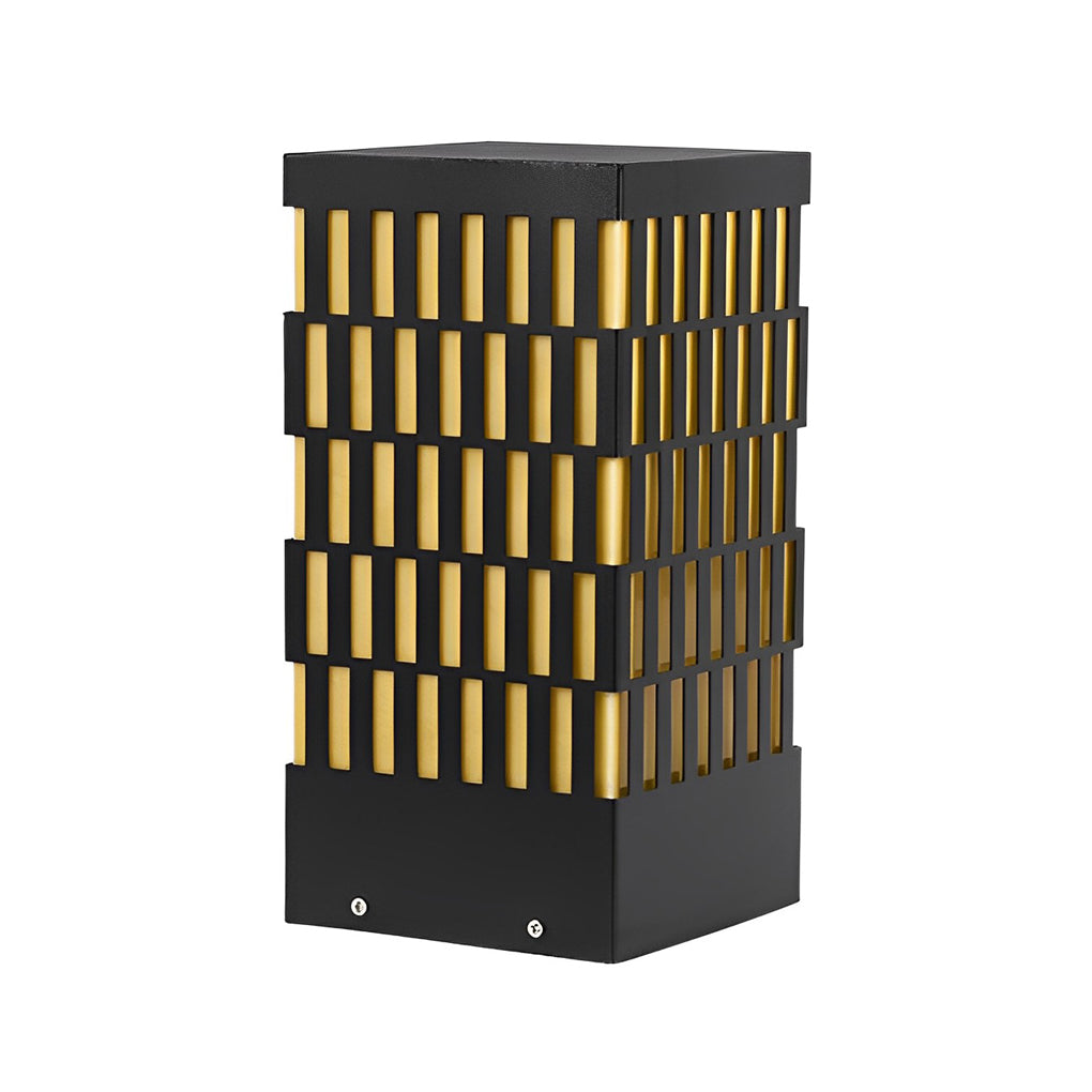 Retro Grid Designed Waterproof LED Black Modern Lawn Lamp Outdoor Lighting-Lighom