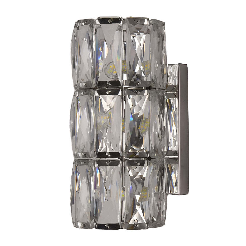Cylindrical Crystal 3-Step Dimming LED Modern Wall Sconce