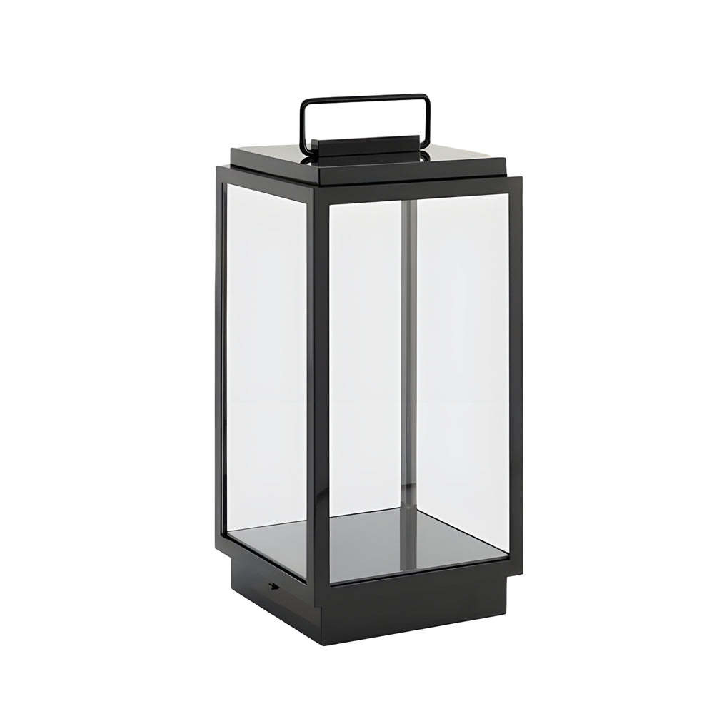 Modern 11-In Glass LED Portable Outdoor Lanterns - Hardwired-Lighom