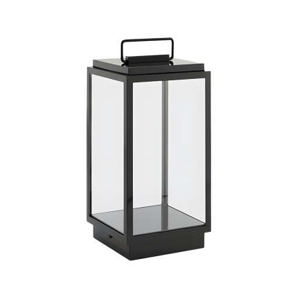 Modern 11-In Glass LED Portable Outdoor Lanterns - Hardwired-Lighom
