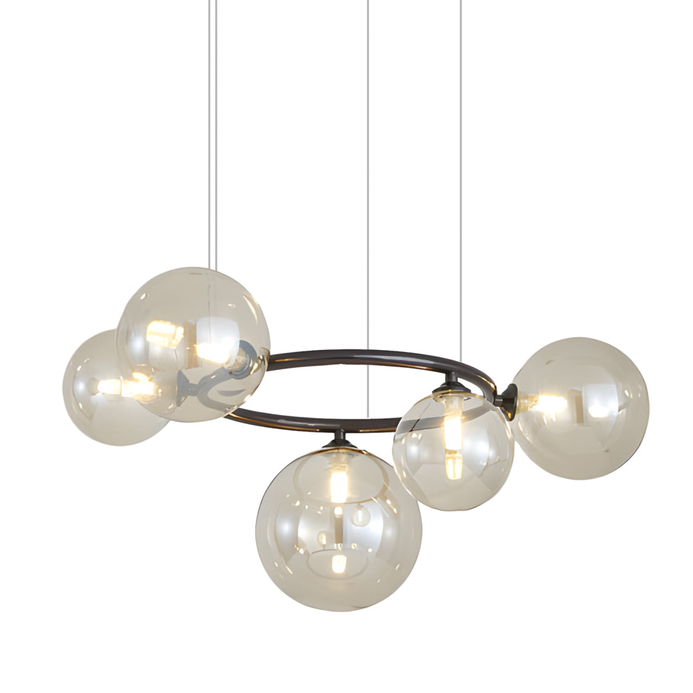 5/7/9-Light Glass Ball Circular Contemporary Chandelier