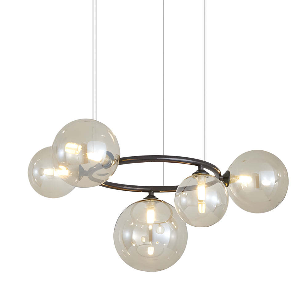 5/7/9-Light Glass Ball Circular Contemporary Chandelier