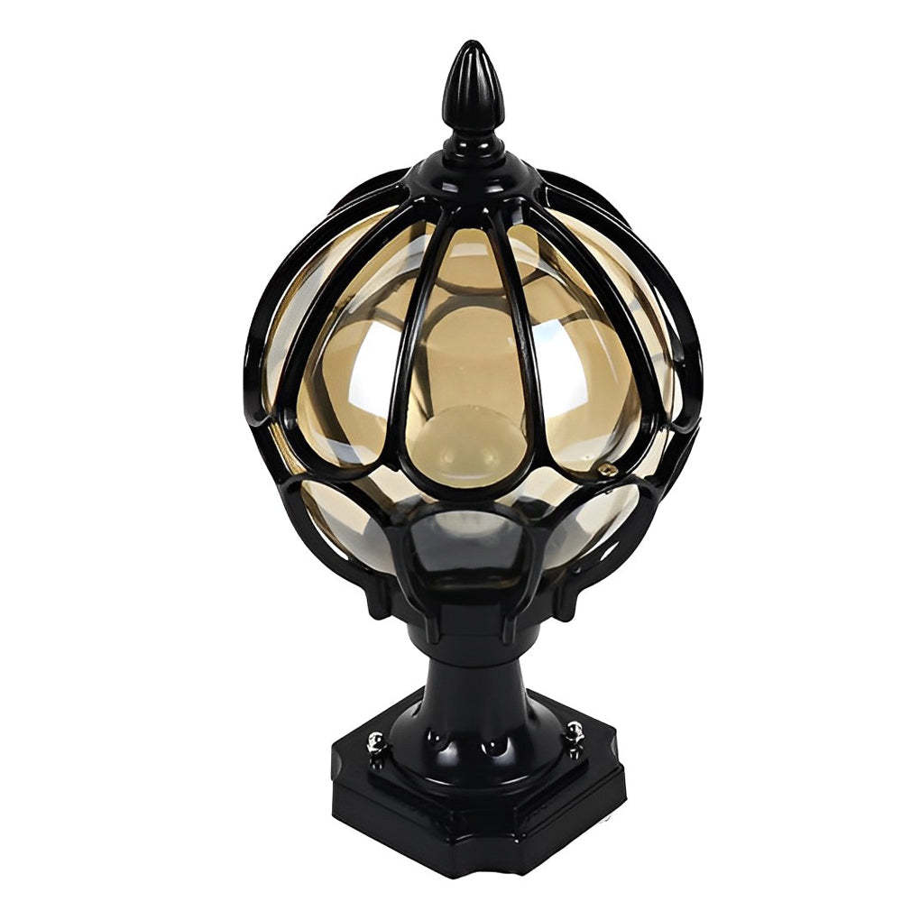 Vintage Outdoor Pier Mount Post Light with Glass Globe-Lighom