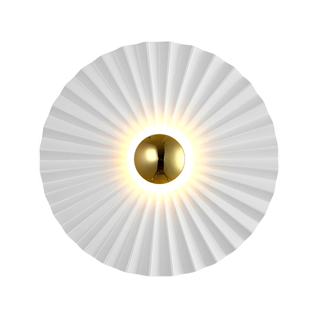 Lotus Leaf Round Pleated LED Creative White Modern Wall Lights Fixture-Lighom