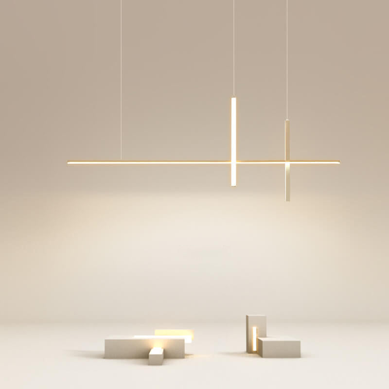 Black acrylic long line chandeliers - minimalist — 31.5" W x 47.24" L x 11.81" H / Warm White (3000K) / White