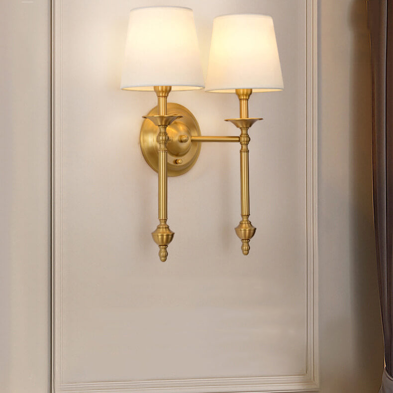 Modern Brass Fabric Wall Sconce