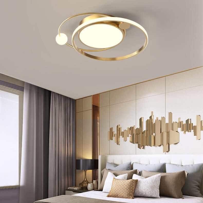 Nordic circle round black metal flush mount lighting, Lighom — Small (12"H / Warm White (3000K) / Matte Black
