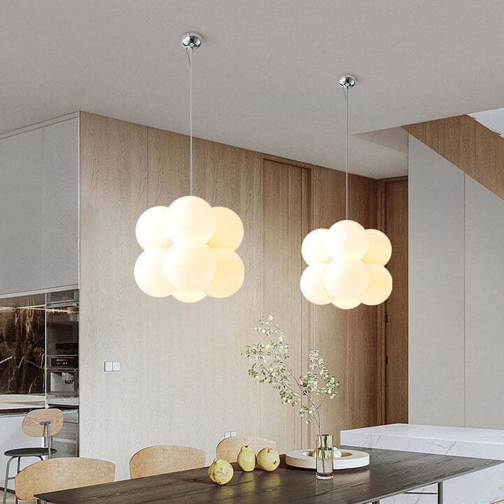 Nordic White Bubble Acrylic Chandelier — 4 Light / 110V-120V For US/CA