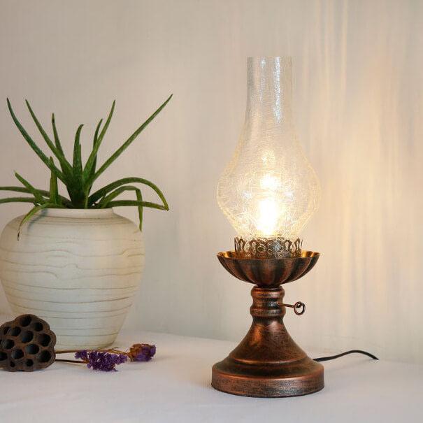 Vintage Antique Kerosene Oil Table Lamp — 220V-240V For UK/AU / Clear