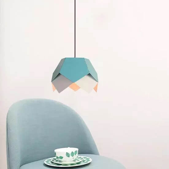 Modern Colorful Geometric Lotus Pendant Light