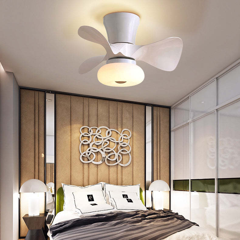 Nordic Macaron Metal LED Semi-Flush Ceiling Fan Light