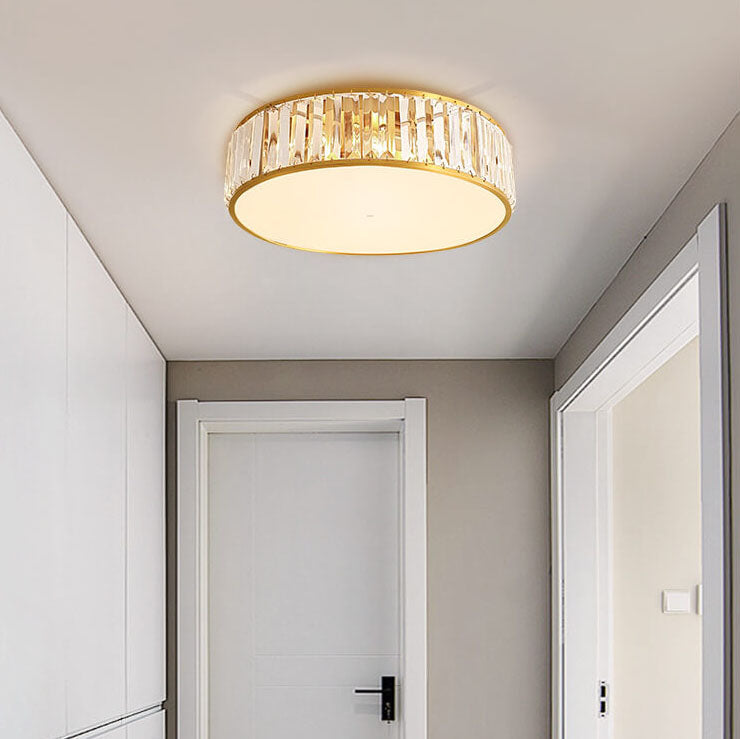 Modern Iron Crystal Round 3/4/5-Light Flush Mount — 110V-120V For US/CA