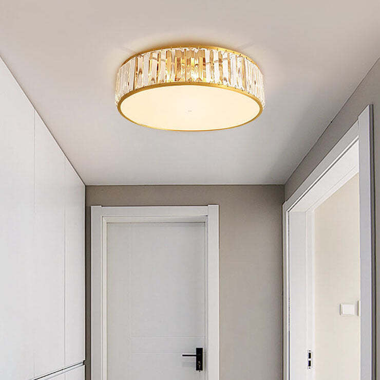 Modern Iron Crystal Round 3/4/5-Light Flush Mount — 110V-120V For US/CA