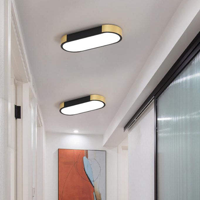Minimalist Rectangular Ring LED Flush Mount Light