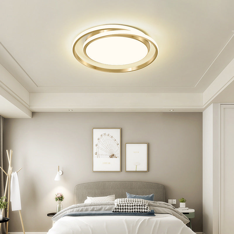Modern Luxury Golden Circle LED Flush Mount Light — White Light (5000K) / 110V-120V For US/CA