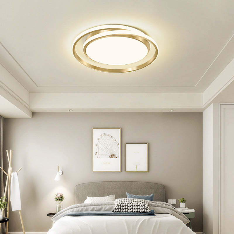 Modern Luxury Golden Circle LED Flush Mount Light — White Light (5000K) / 110V-120V For US/CA