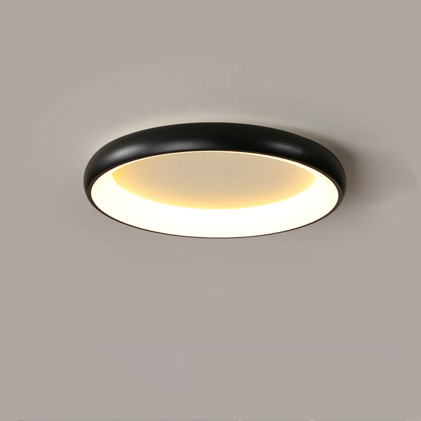 Minimalist Round Aluminum Acrylic LED Flush Mount Light