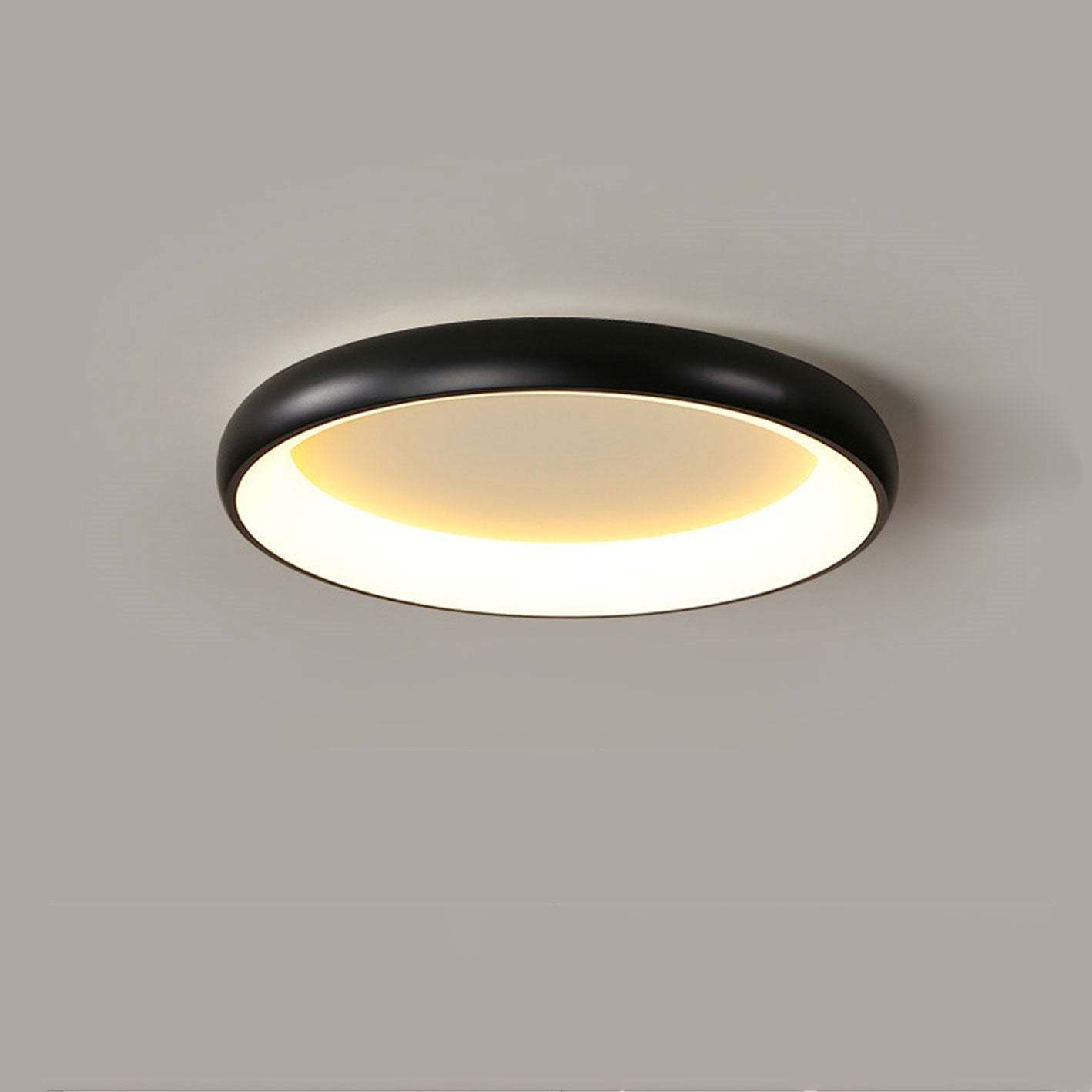 Minimalist Round Aluminum Acrylic LED Flush Mount Light