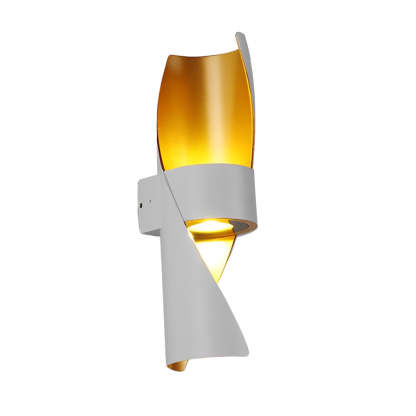 Spiral Exterior Up and Down Wall Lights Outdoor Wall Mounted Light with Gold Interior-Lighom