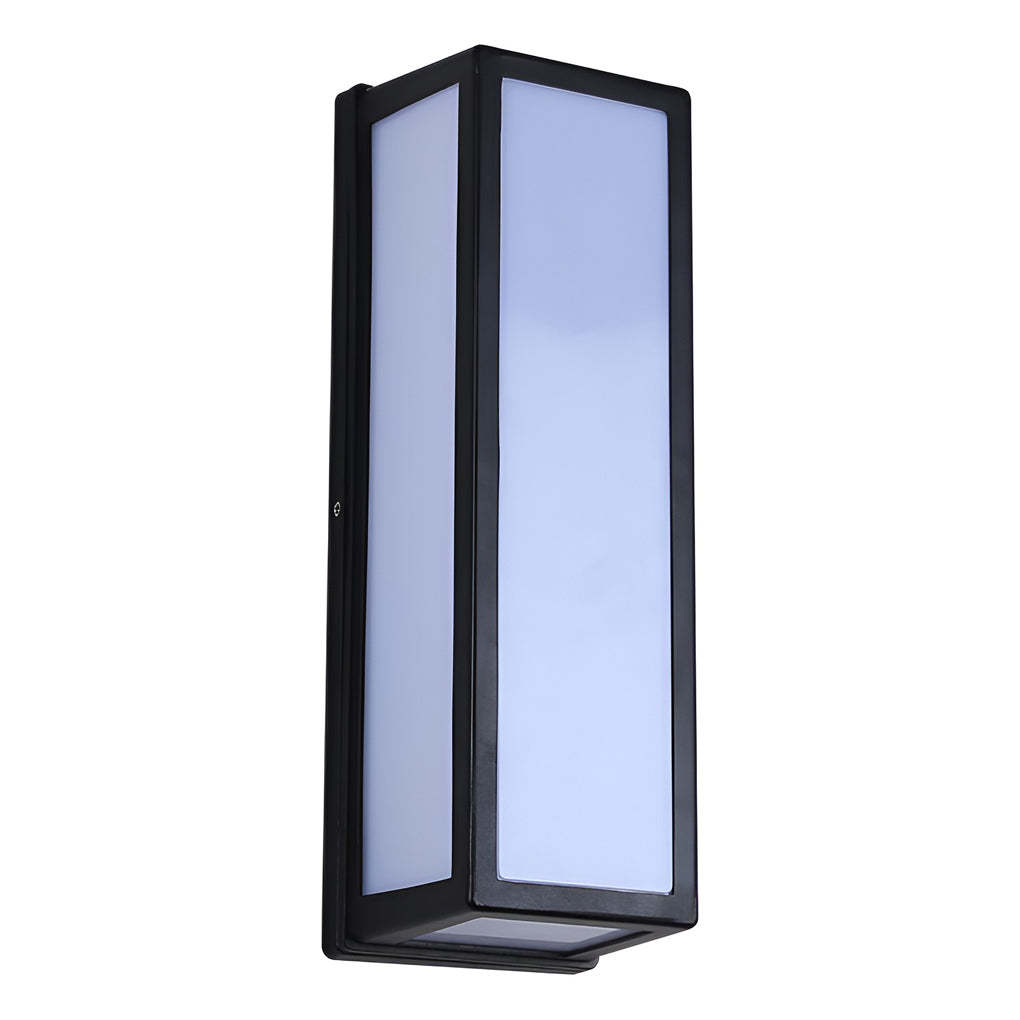 Rectangle LED Waterproof Motion Sensor Black Modern Wall Sconce Lighting-Lighom