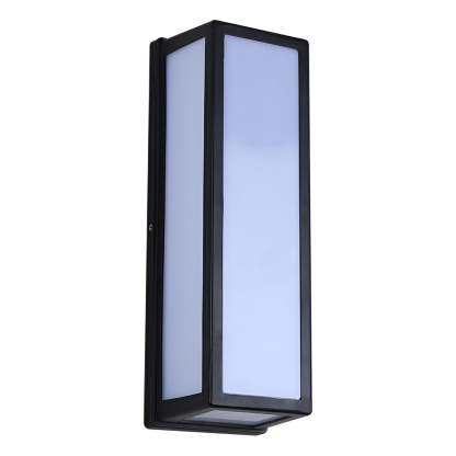 Rectangle LED Waterproof Motion Sensor Black Modern Wall Sconce Lighting-Lighom