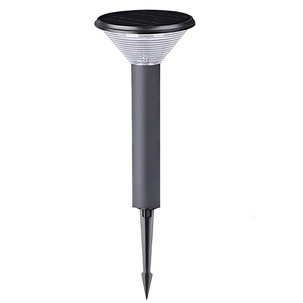 Round Light Control Induction Black Modern Outdoor Solar Pathway Lights-Lighom