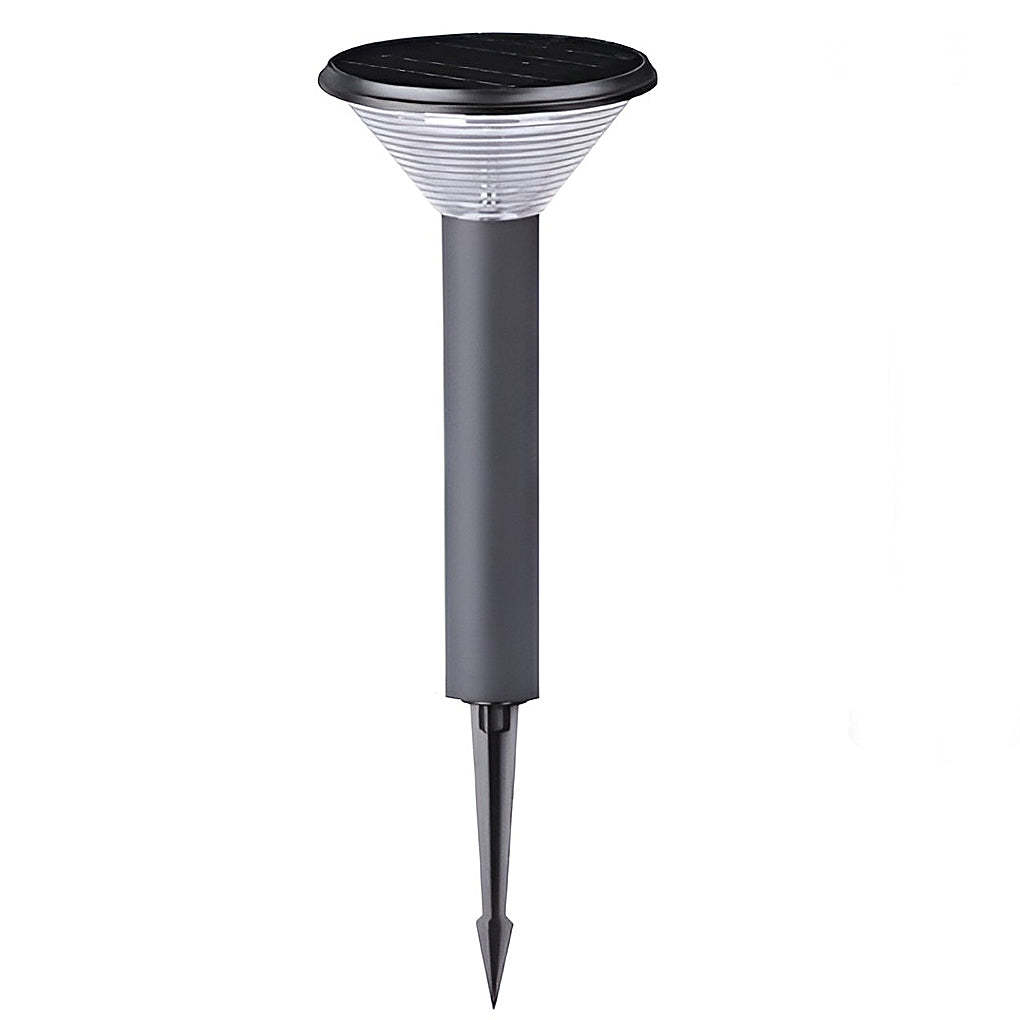 Round Light Control Induction Black Modern Outdoor Solar Pathway Lights-Lighom