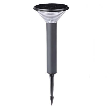 Round Light Control Induction Black Modern Outdoor Solar Pathway Lights-Lighom
