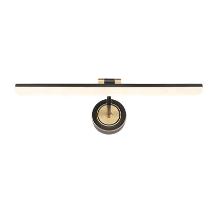 Adjustable LED Bathroom Vanity Mirror Light with Rotatable Flat Bar in Gold/Black Finish-Lighom