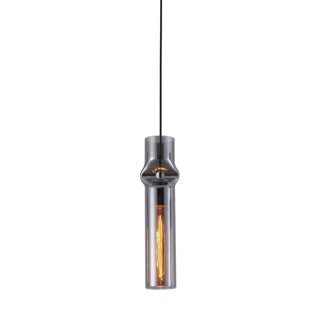 Cylindrical Glass Iron Post-Modern Pendant