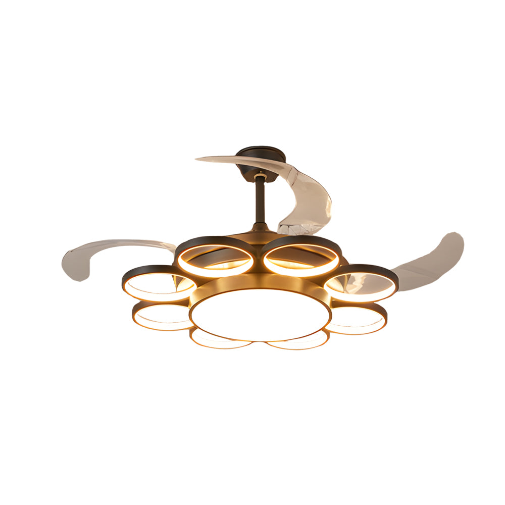 Invisible Silent Ceiling Fan Ring Remote LED Chandelier-Lighom