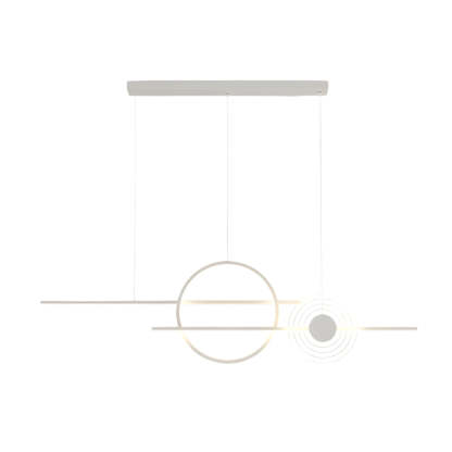 39.4" Dimmable Ring Linear Island Chandelier