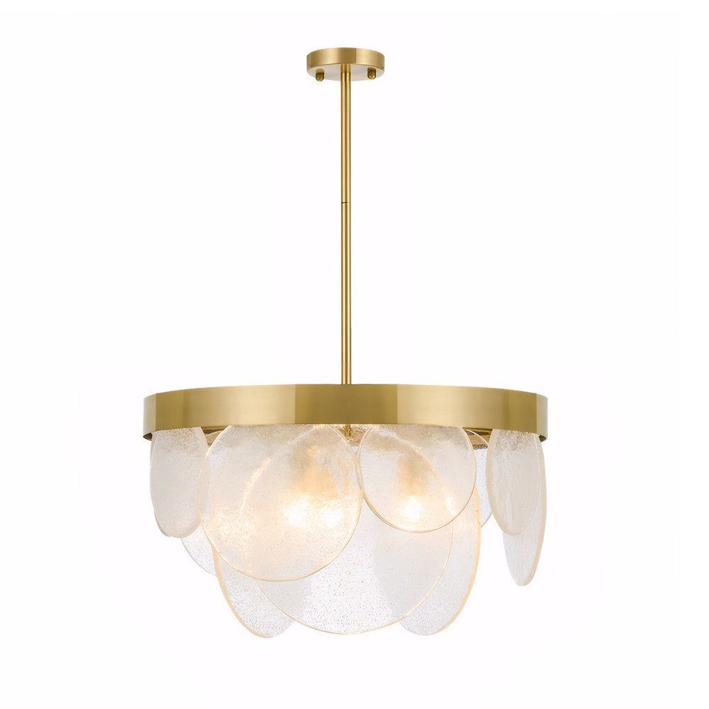 Round Semi Flush Mount Glass Chandelier