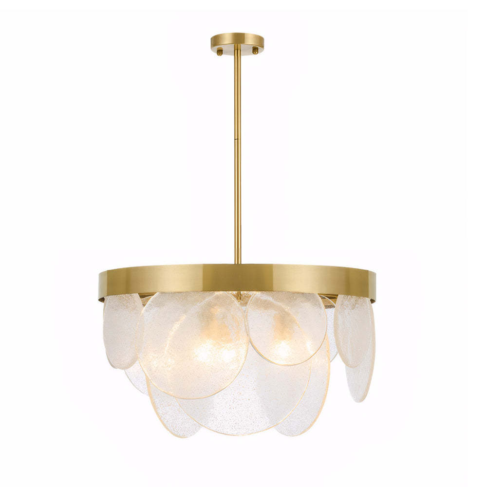 Round Semi Flush Mount Glass Chandelier