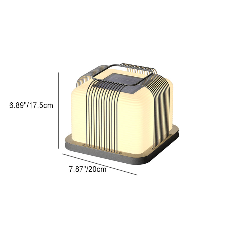 Modern Solar Stainless Steel Square Cubic Landscape Light