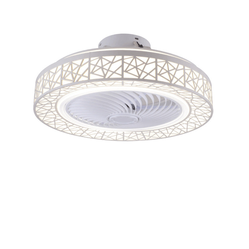 Luxury Round Lace LED Flush Mount Ceiling Fan Light
