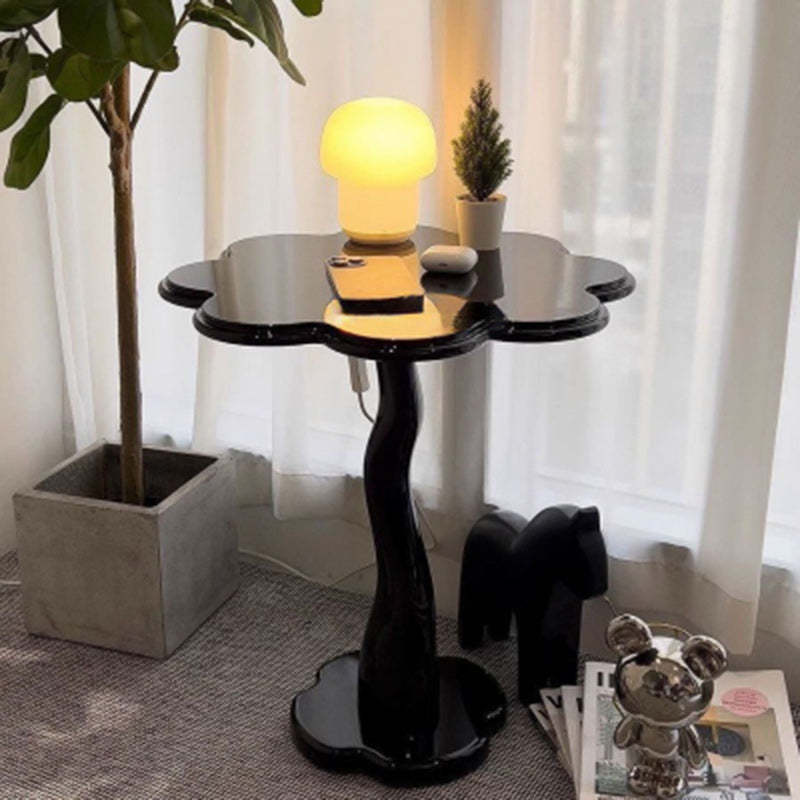 Scandinavian Petal Glass Steel End Table