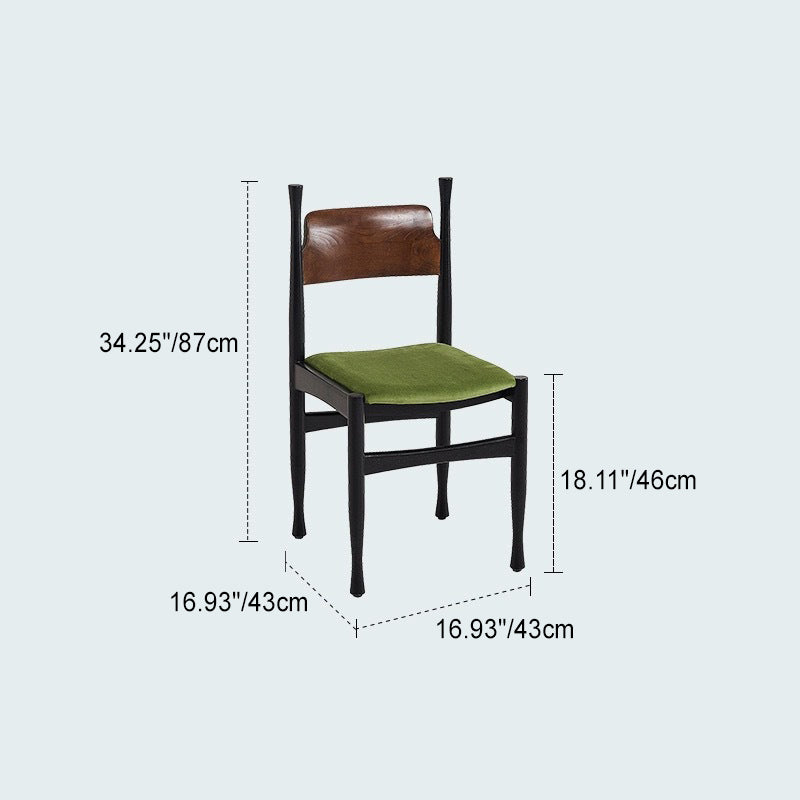 Scandinavian Square Wood Fabric Chair