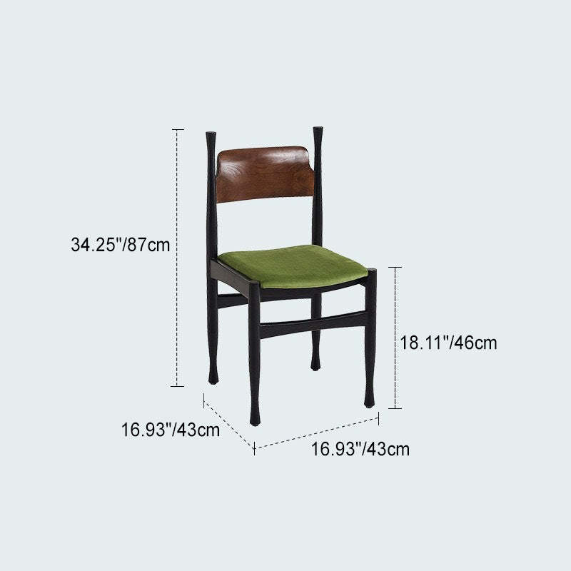 Scandinavian Square Wood Fabric Chair