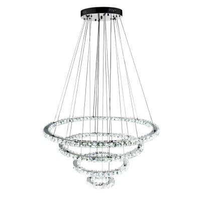 4-Ring Crystal LED Modern Pendant Chandelier