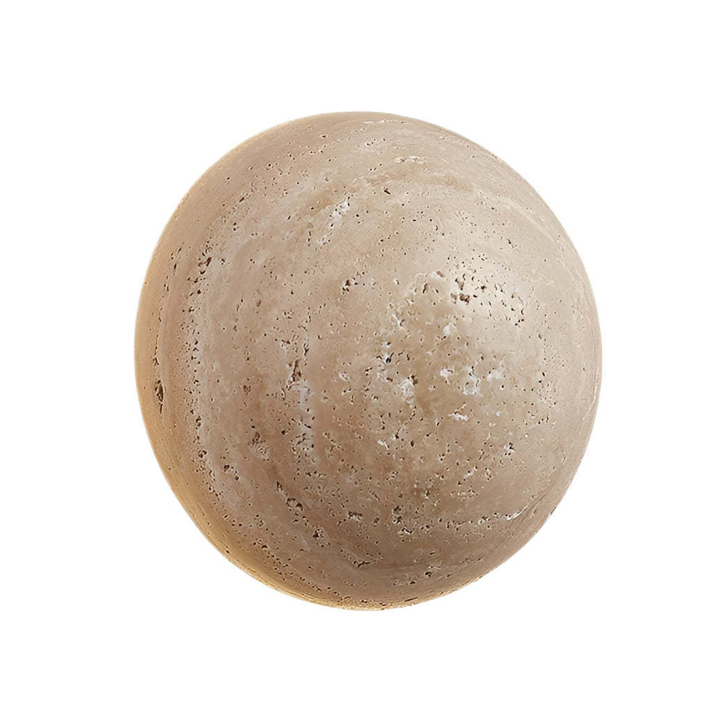 Japanese Style Travertine Stone Round LED Wall Sconce-Lighom