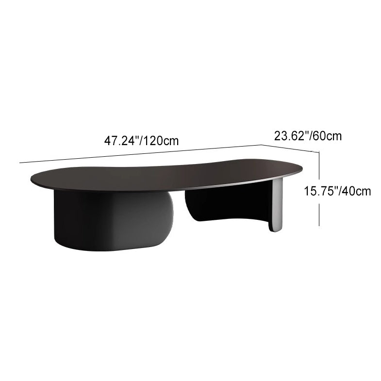 Minimalist Cashew Rock Slab Steel End Table — Pandora