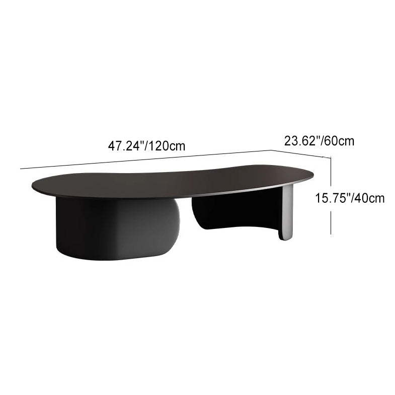 Minimalist Cashew Rock Slab Steel End Table — Pandora