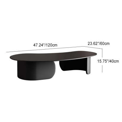 Minimalist Cashew Rock Slab Steel End Table — Pandora