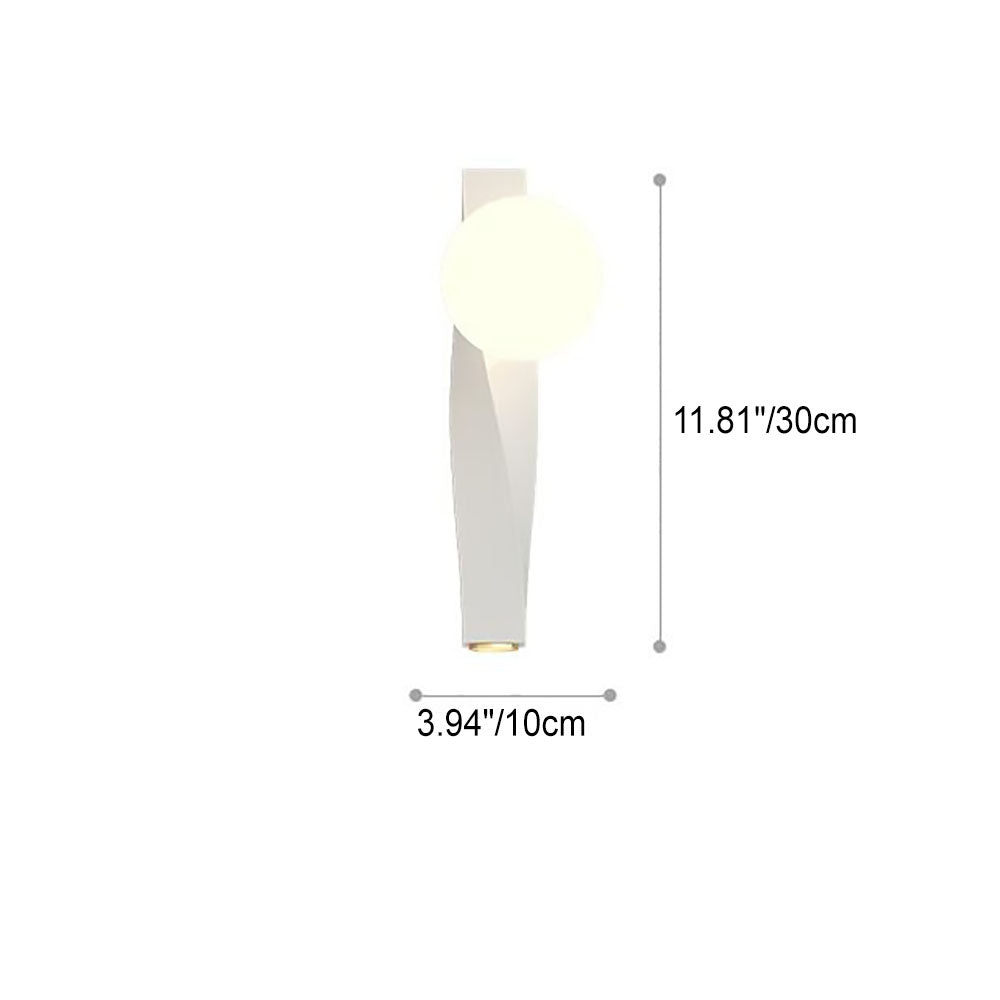 Nordic Minimalist Cream Plastic Long Sphere Wall Sconce