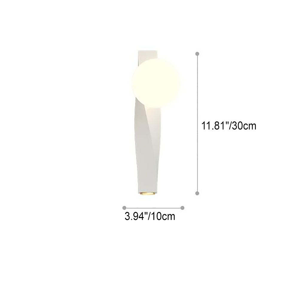 Nordic Minimalist Cream Plastic Long Sphere Wall Sconce