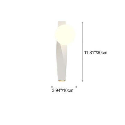 Nordic Minimalist Cream Plastic Long Sphere Wall Sconce