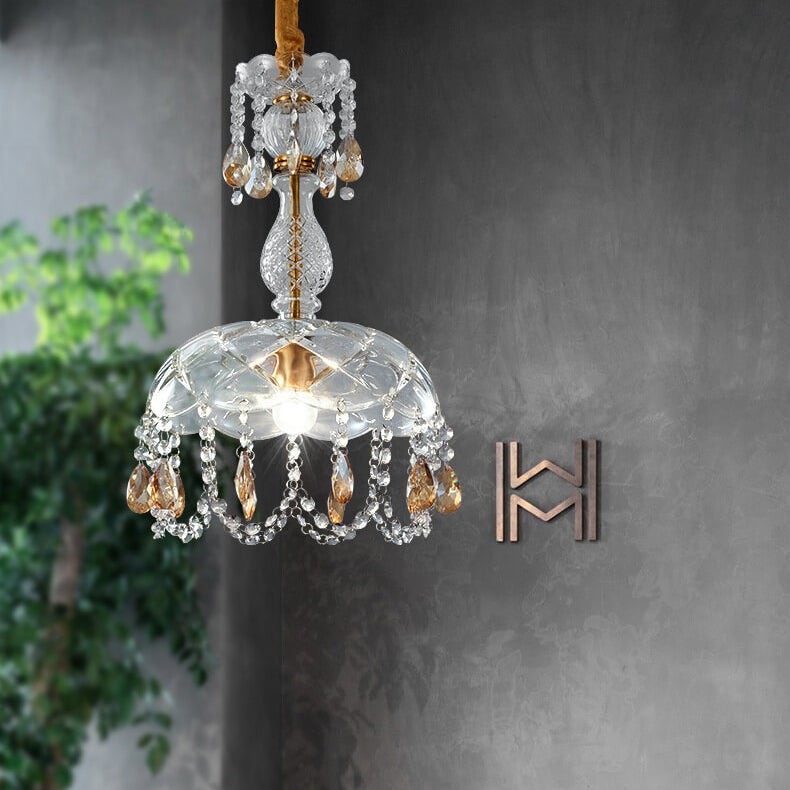 Modern Luxury Crystal Dome Pendant Light