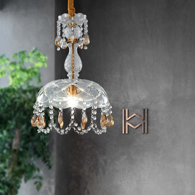 Modern Luxury Crystal Dome Pendant Light