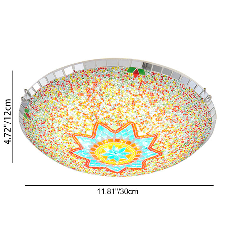 Traditional Tiffany Semicircle Flush — 220V-240V For UK/AU